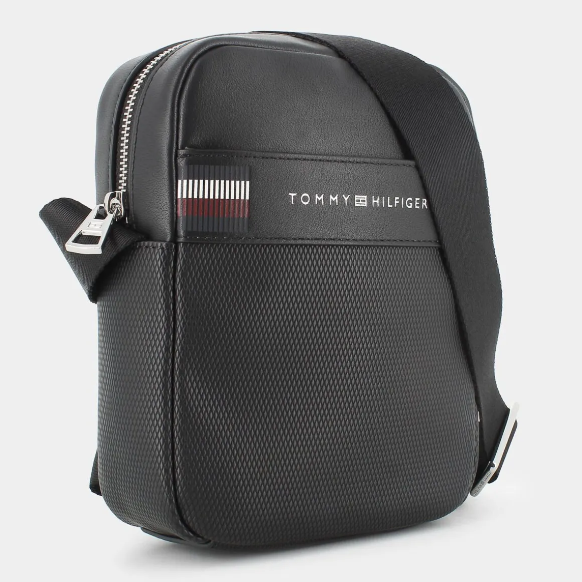 TOMMY HILFIGER 12724-BDSTH CORP TEXTURE MINI REPORTERBLACK- TRACOLLE NERO Sale