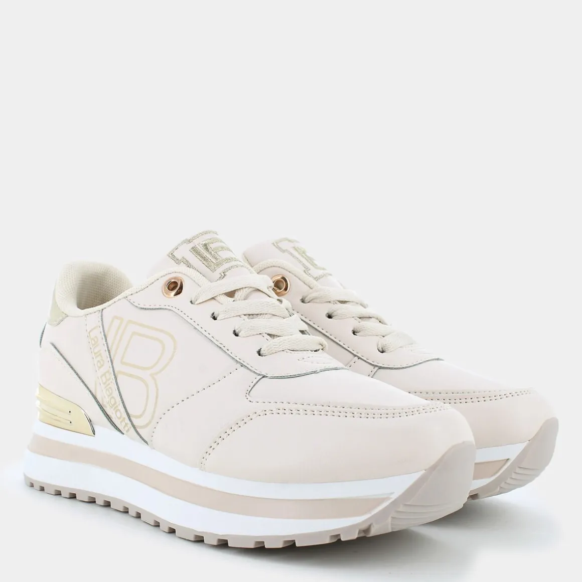 LAURA BIAGIOTTI 8713-- SNEAKERS BEIGE Cheap