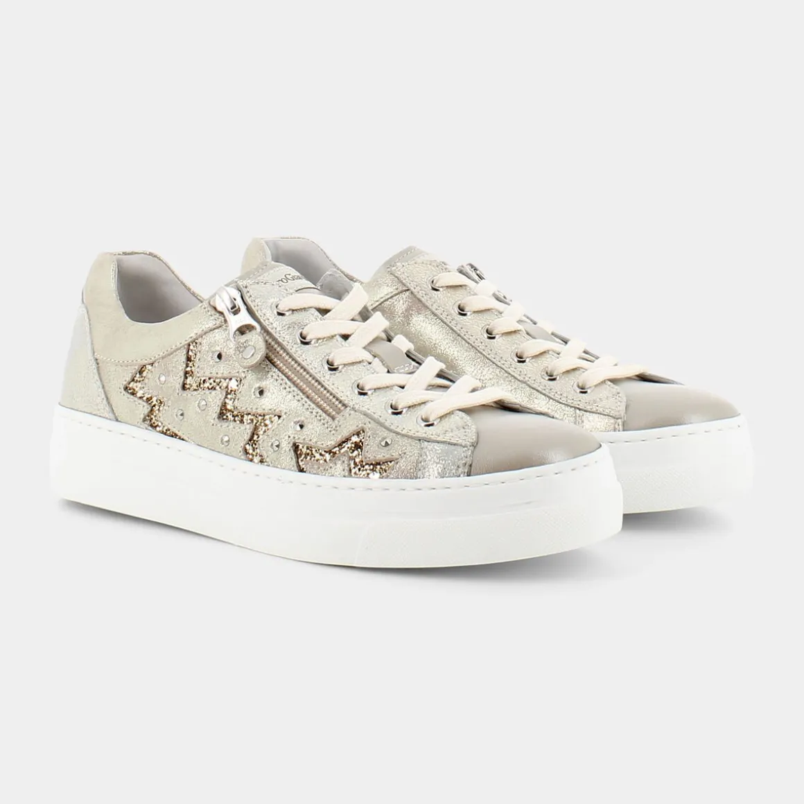 NERO GIARDINI E218110DPLATINO- SNEAKERS BEIGE Flash Sale