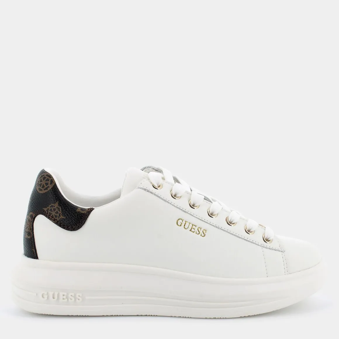 GUESS FL8VIB-LEA12VIBO, MARRONE OCRA- SNEAKERS BIANCO Shop