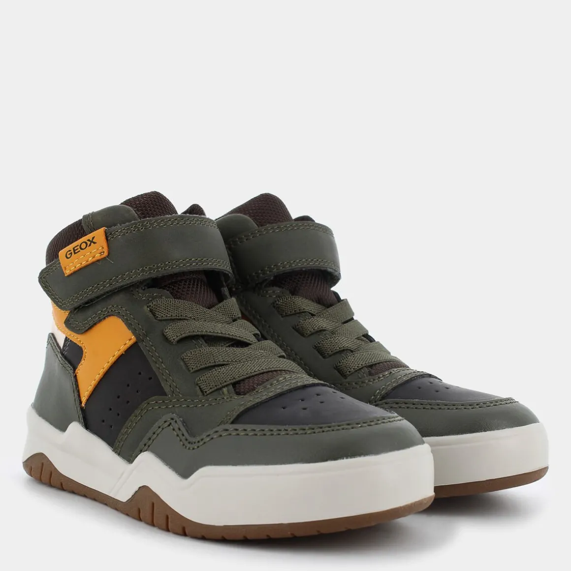 GEOX J367RF0MEFUC0966PERTHDK GREEN/OCHREYELLOW- SNEAKERS VERDE Clearance