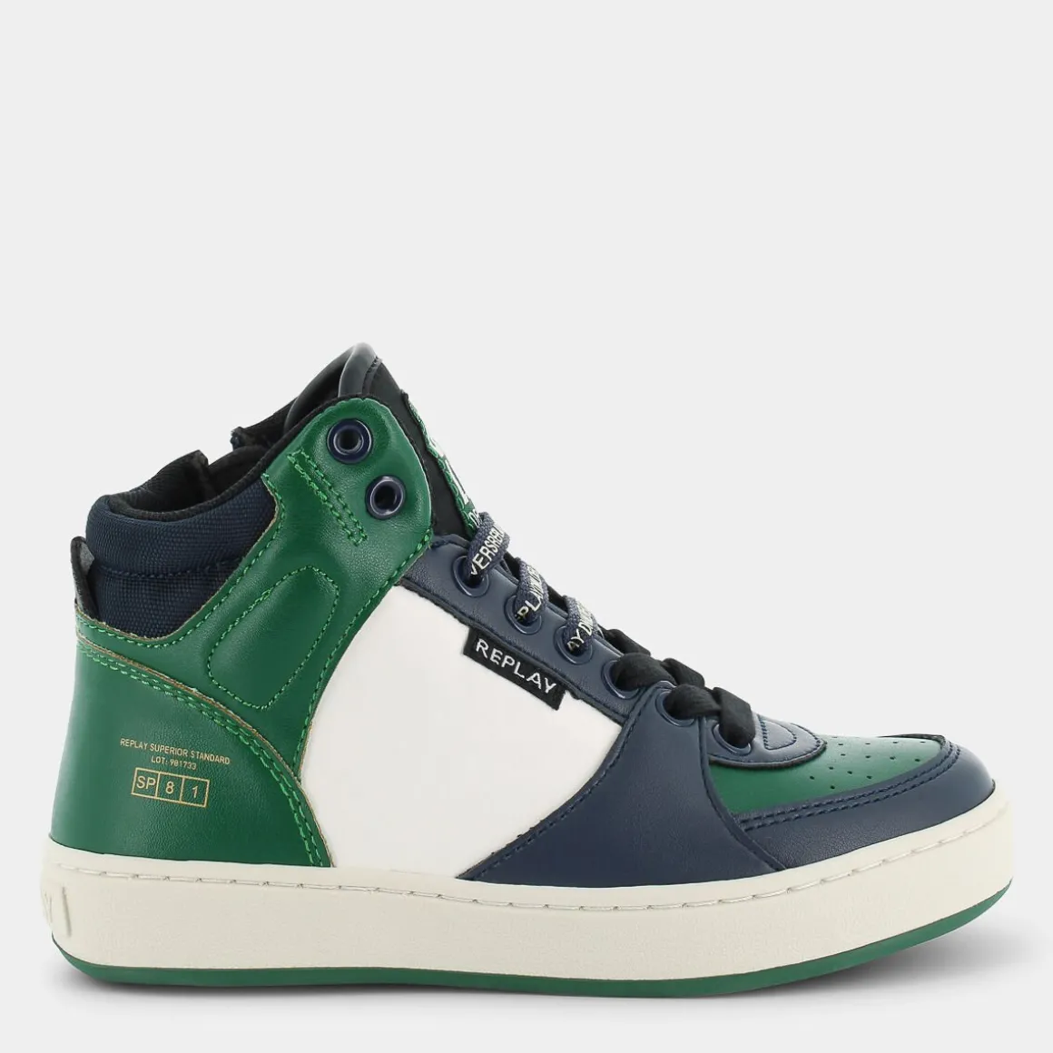 REPLAY JZ190042SCOBRA 6 BOYNAVY GREEN OFF WHITE- SNEAKERS BLU Hot