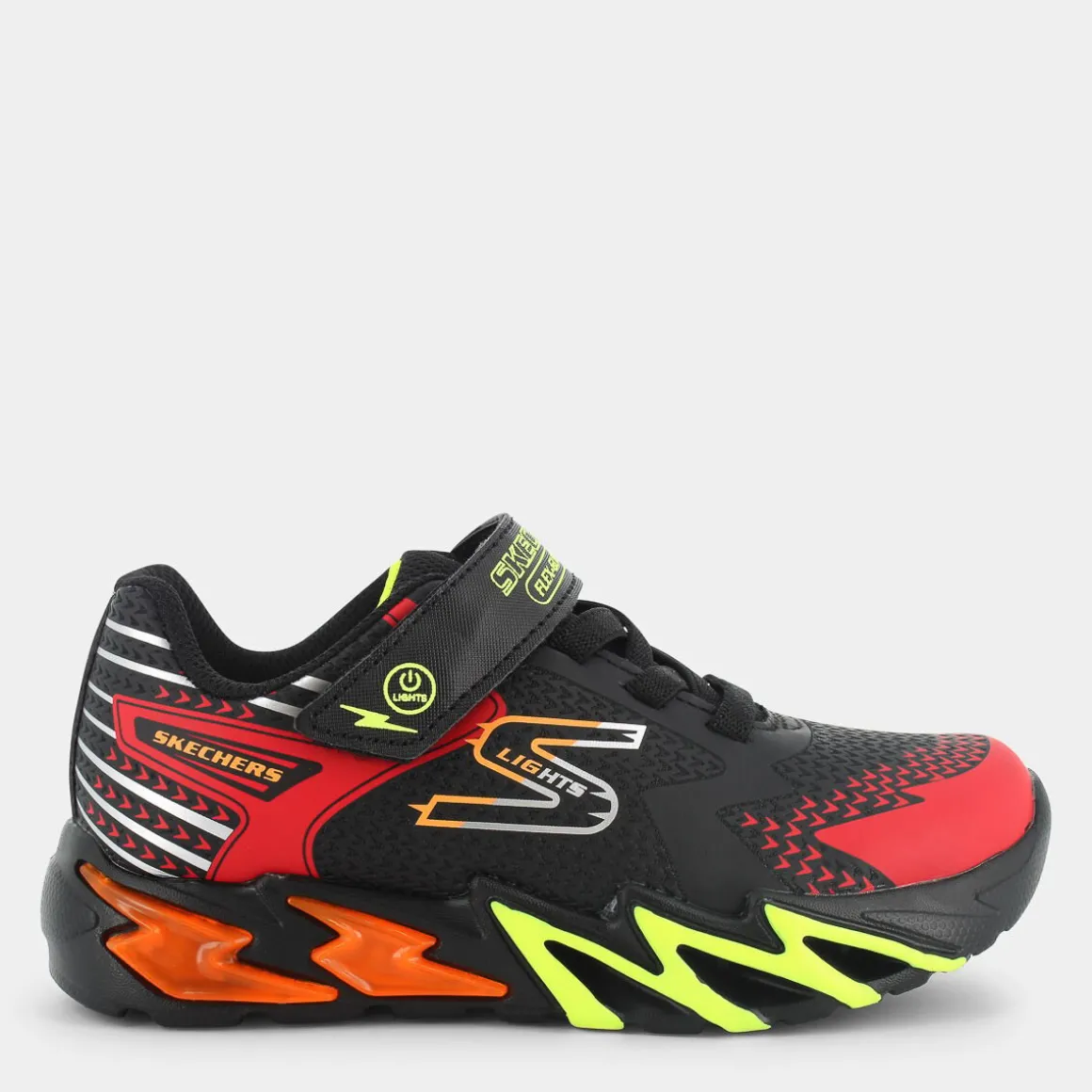 SKECHERS 400138LFLEX-GLOW BOLTBlack /Red/ Orange/Yellow- SPORTIVE NERO Discount