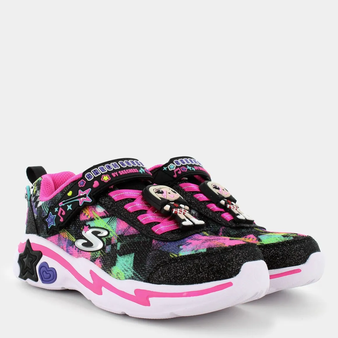 SKECHERS 302214LSNUGGLE SNEAKS - SKECH SQUADBLACK SPARKLE/MULTI- SPORTIVE NERO Cheap