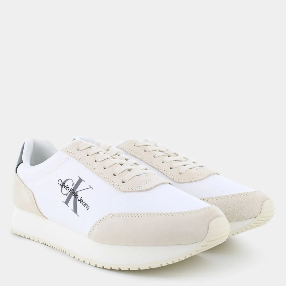 CALVIN KLEIN JEANS YM0008040K6PHUKET RETRO RUNNERBRIGHT WHITE/C WHITE/CHARCOAL GREY- SNEAKERS BIANCO Online